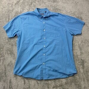 Van‎ Heusen Classic Fit Short Sleeve Button Down Men's XL_17-17 1/2 Blue #43